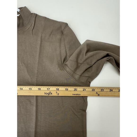 The Tog Shop Womens Shirt Size Large Brown Long Sleeve Mock Neck Cotton - Picture 8 of 12